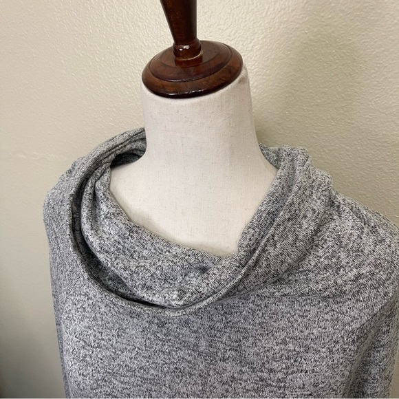 PerSeption Concept Grey Black White Long Sleeve Cowl Neck Sweater Size Large L - Picture 2 of 5